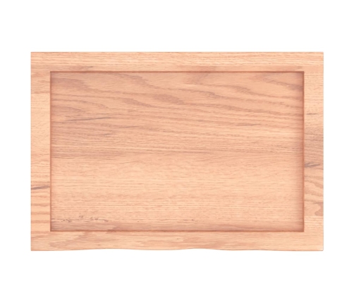 Estante pared madera roble tratada marrón claro 60x40x(2-4) cm