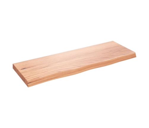 Estante pared madera roble tratada marrón claro 80x30x(2-4) cm