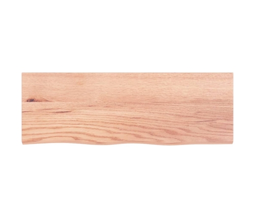 Estante pared madera roble tratada marrón claro 80x30x(2-4) cm