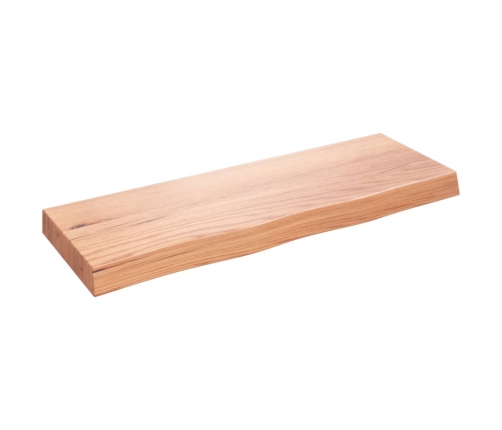 Estante pared madera roble tratada marrón claro 80x30x(2-6) cm