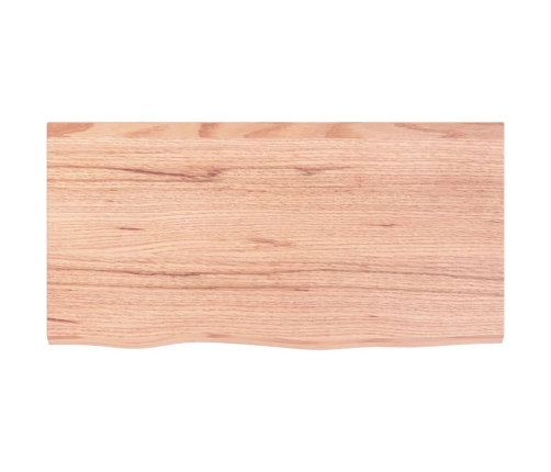 Estante pared madera roble tratada marrón claro 80x40x(2-4) cm