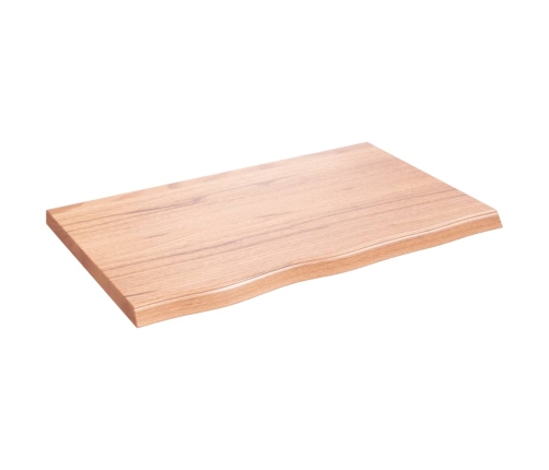 Estante pared madera roble tratada marrón claro 80x50x(2-4) cm