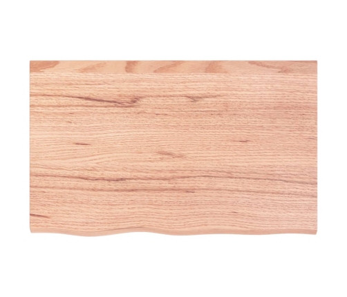 Estante pared madera roble tratada marrón claro 80x50x(2-4) cm