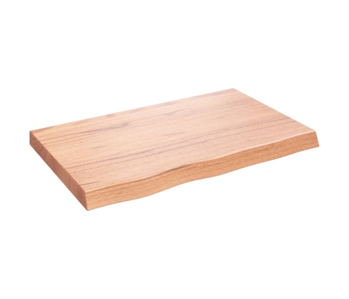 Estante pared madera roble tratada marrón claro 80x50x(2-6) cm