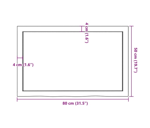 Estante pared madera roble tratada marrón claro 80x50x(2-6) cm