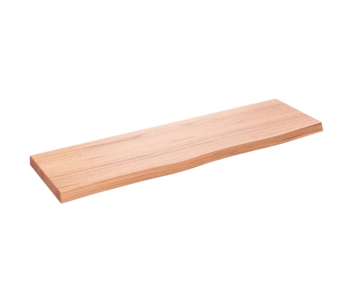 Estante pared madera roble tratada marrón claro 100x30x(2-4) cm