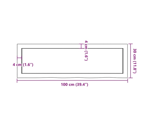 Estante pared madera roble tratada marrón claro 100x30x(2-6) cm