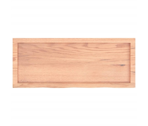 Estante pared madera roble tratada marrón claro 100x40x(2-4) cm