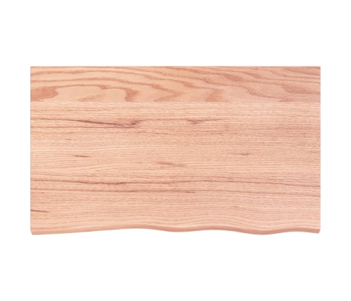 Estante pared madera roble tratada marrón claro 100x60x(2-4) cm