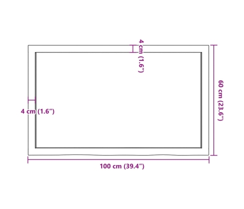 Estante pared madera roble tratada marrón claro 100x60x(2-4) cm