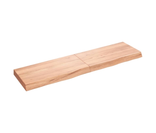 vidaXL Estante pared madera roble tratada marrón claro 120x30x(2-6) cm