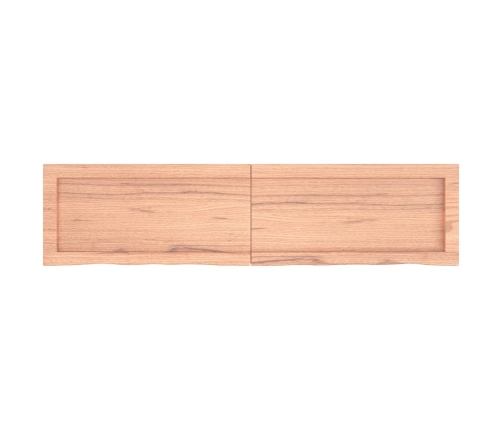 Estante pared madera roble tratada marrón claro 120x30x(2-6) cm