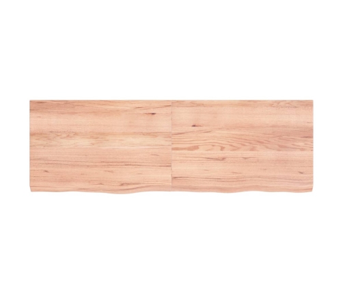 Estante pared madera roble tratada marrón claro 120x40x(2-4) cm