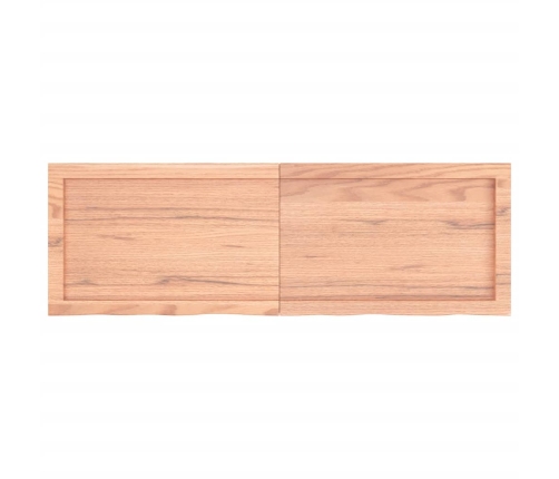 Estante pared madera roble tratada marrón claro 120x40x(2-4) cm