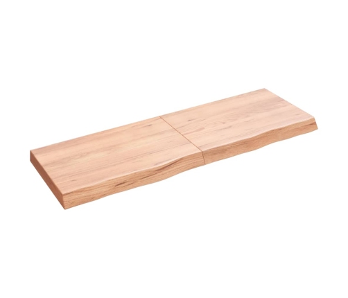 vidaXL Estante pared madera roble tratada marrón claro 120x40x(2-6) cm