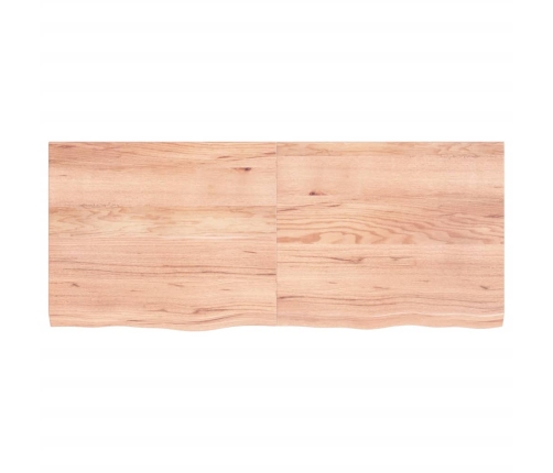 Estante pared madera roble tratada marrón claro 120x50x(2-4) cm