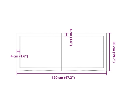 Estante pared madera roble tratada marrón claro 120x50x(2-4) cm