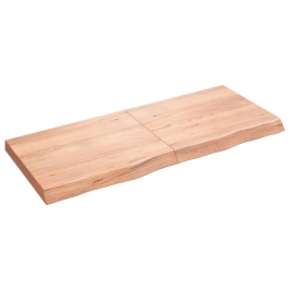 Estante pared madera roble tratada marrón claro 120x50x(2-6) cm