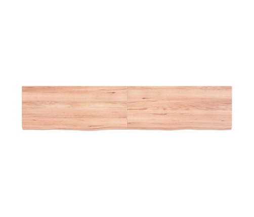 Estante pared madera roble tratada marrón claro 140x30x(2-4) cm