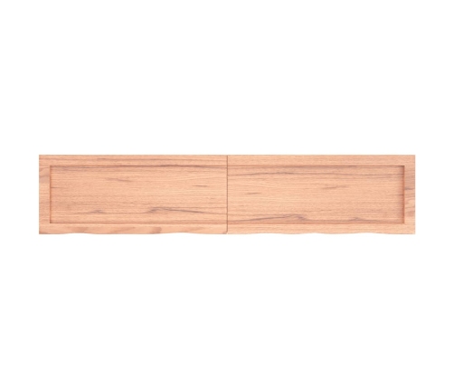 Estante pared madera roble tratada marrón claro 140x30x(2-4) cm