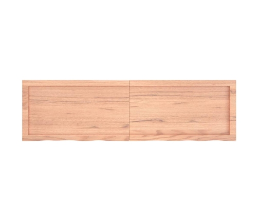 Estante pared madera roble tratada marrón claro 140x40x(2-4) cm