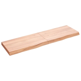 Estante pared madera roble tratada marrón claro 140x40x(2-6) cm