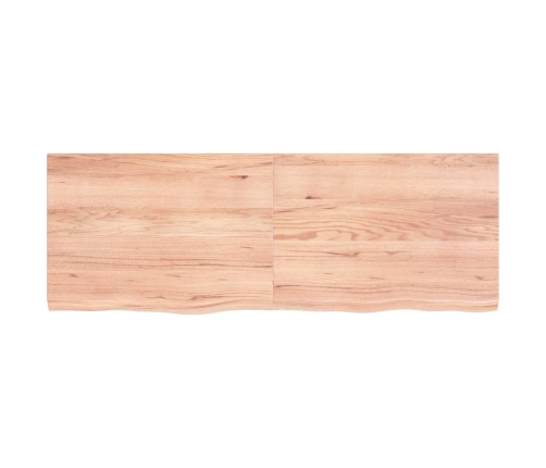 Estante pared madera roble tratada marrón claro 140x50x(2-4) cm