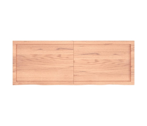 Estante pared madera roble tratada marrón claro 140x50x(2-4) cm