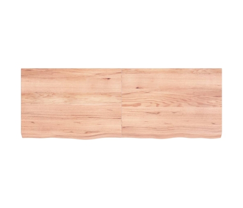 Estante pared madera roble tratada marrón claro 140x50x(2-6) cm