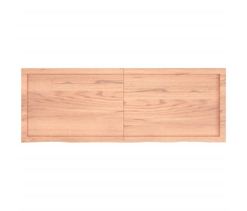 Estante pared madera roble tratada marrón claro 140x50x(2-6) cm