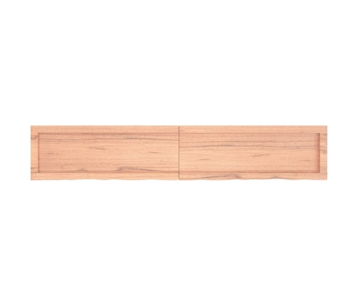 Estante pared madera roble tratada marrón claro 160x30x(2-4) cm