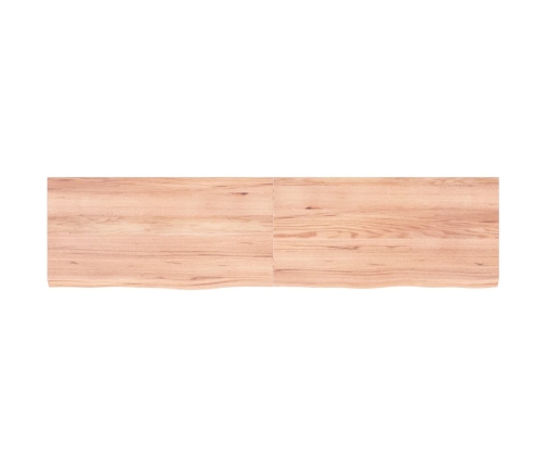 Estante pared madera roble tratada marrón claro 160x40x(2-4) cm