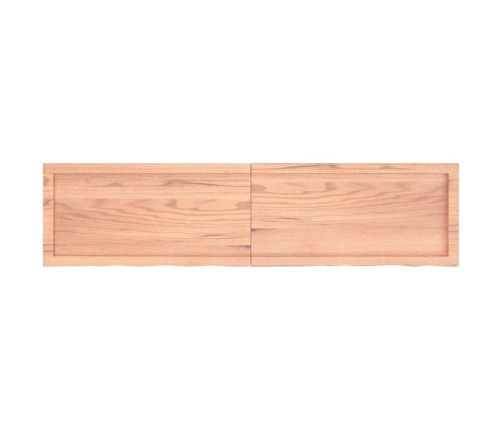 Estante pared madera roble tratada marrón claro 160x40x(2-4) cm