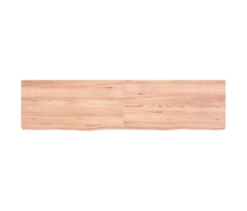 Estante pared madera roble tratada marrón claro 160x40x(2-6) cm