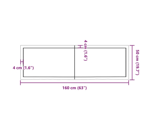 vidaXL Estante pared madera roble tratada marrón claro 160x50x(2-4) cm