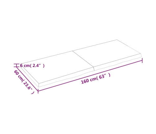 vidaXL Estante pared madera roble tratada marrón claro 160x60x(2-6) cm