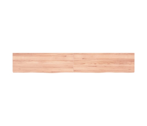 Estante pared madera roble tratada marrón claro 180x30x(2-4) cm