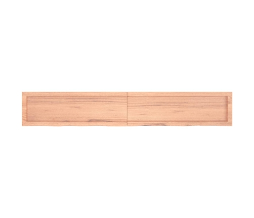 Estante pared madera roble tratada marrón claro 180x30x(2-4) cm