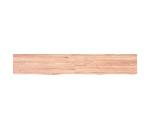 Estante pared madera roble tratada marrón claro 180x30x(2-6) cm