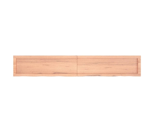 Estante pared madera roble tratada marrón claro 180x30x(2-6) cm