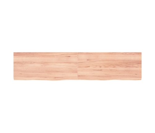 Estante pared madera roble tratada marrón claro 180x40x(2-4) cm