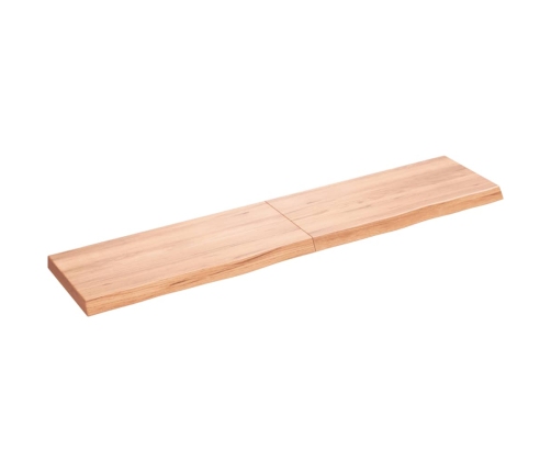 vidaXL Estante pared madera roble tratada marrón claro 180x40x(2-6) cm