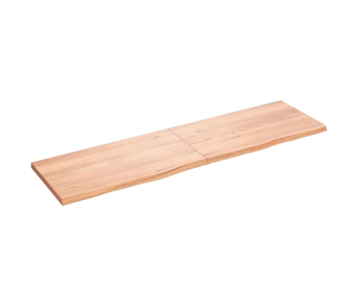 Estante pared madera roble tratada marrón claro 180x50x(2-4) cm