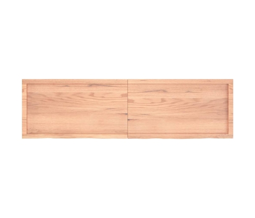 Estante pared madera roble tratada marrón claro 180x50x(2-4) cm