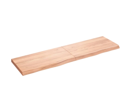 Estante pared madera roble tratada marrón claro 180x50x(2-6) cm