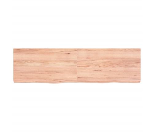 Estante pared madera roble tratada marrón claro 180x50x(2-6) cm