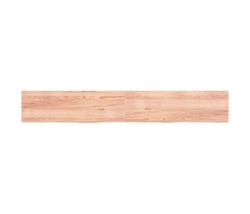 Estante pared madera roble tratada marrón claro 200x30x(2-4) cm