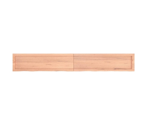 Estante pared madera roble tratada marrón claro 200x30x(2-4) cm