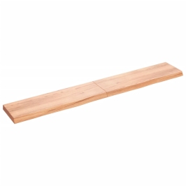 Estante pared madera roble tratada marrón claro 200x30x(2-6) cm
