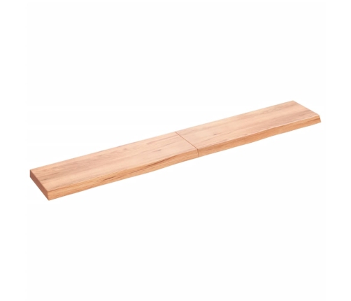 vidaXL Estante pared madera roble tratada marrón claro 200x30x(2-6) cm